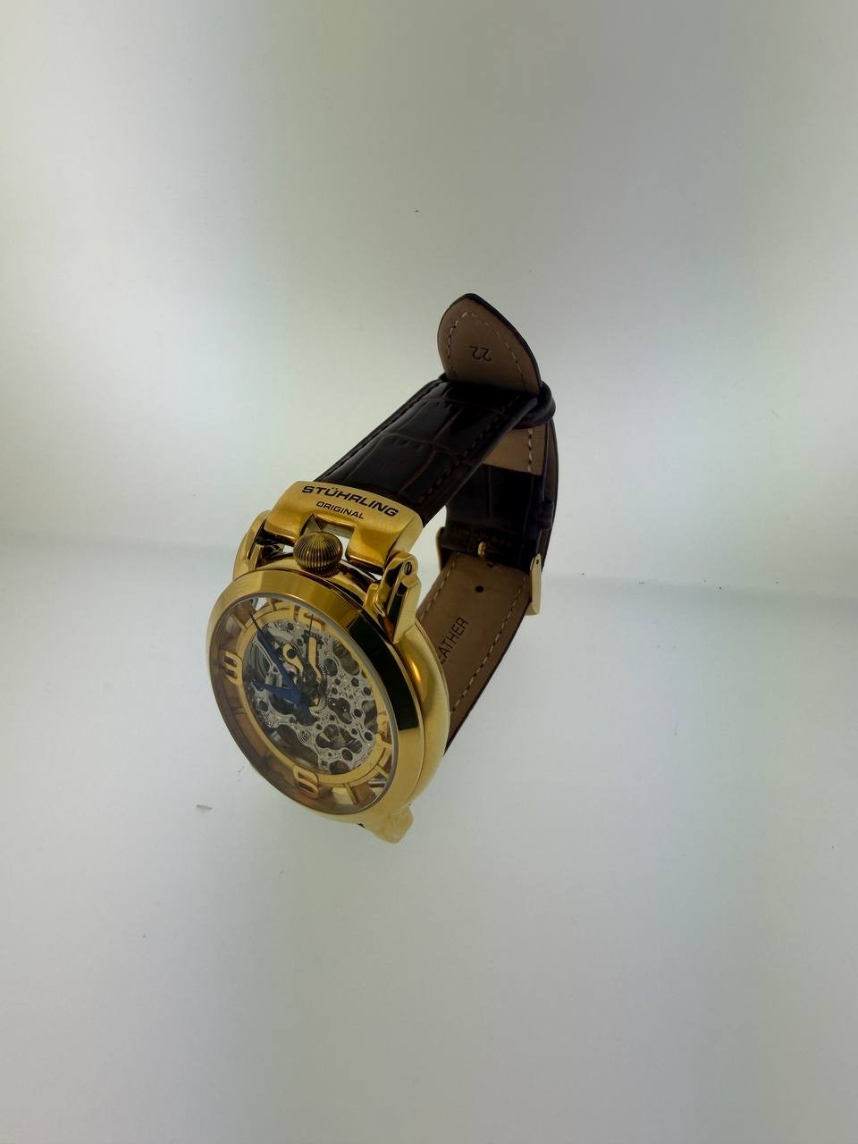 Stuhrling Original Skeleton Automatic Mens Watch ST-90089 Gold Tone