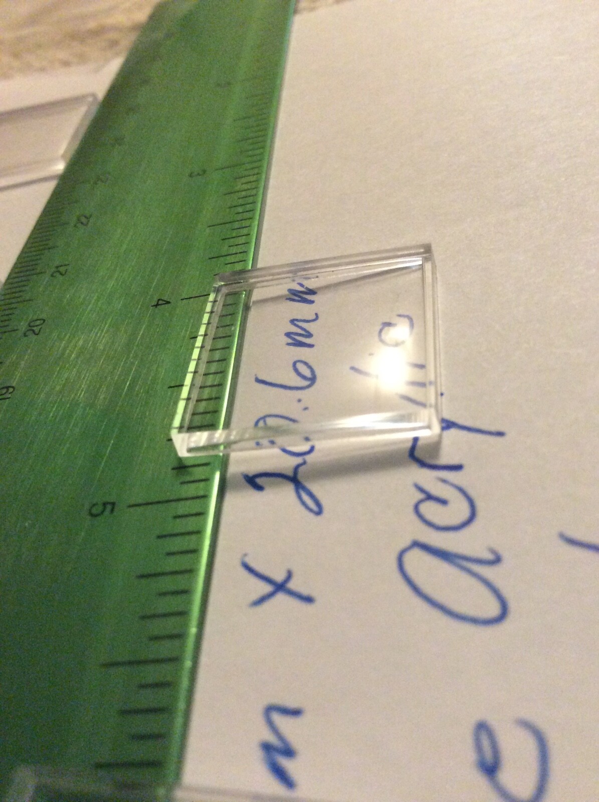 Benrus square acrylic crystal 20.5mm diameter 2.4mm thick