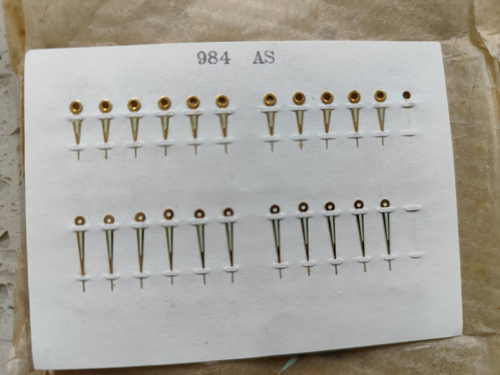 Vintage AS 984 Wind Movement Part Lot Set hands Gold Swiss Original NOS