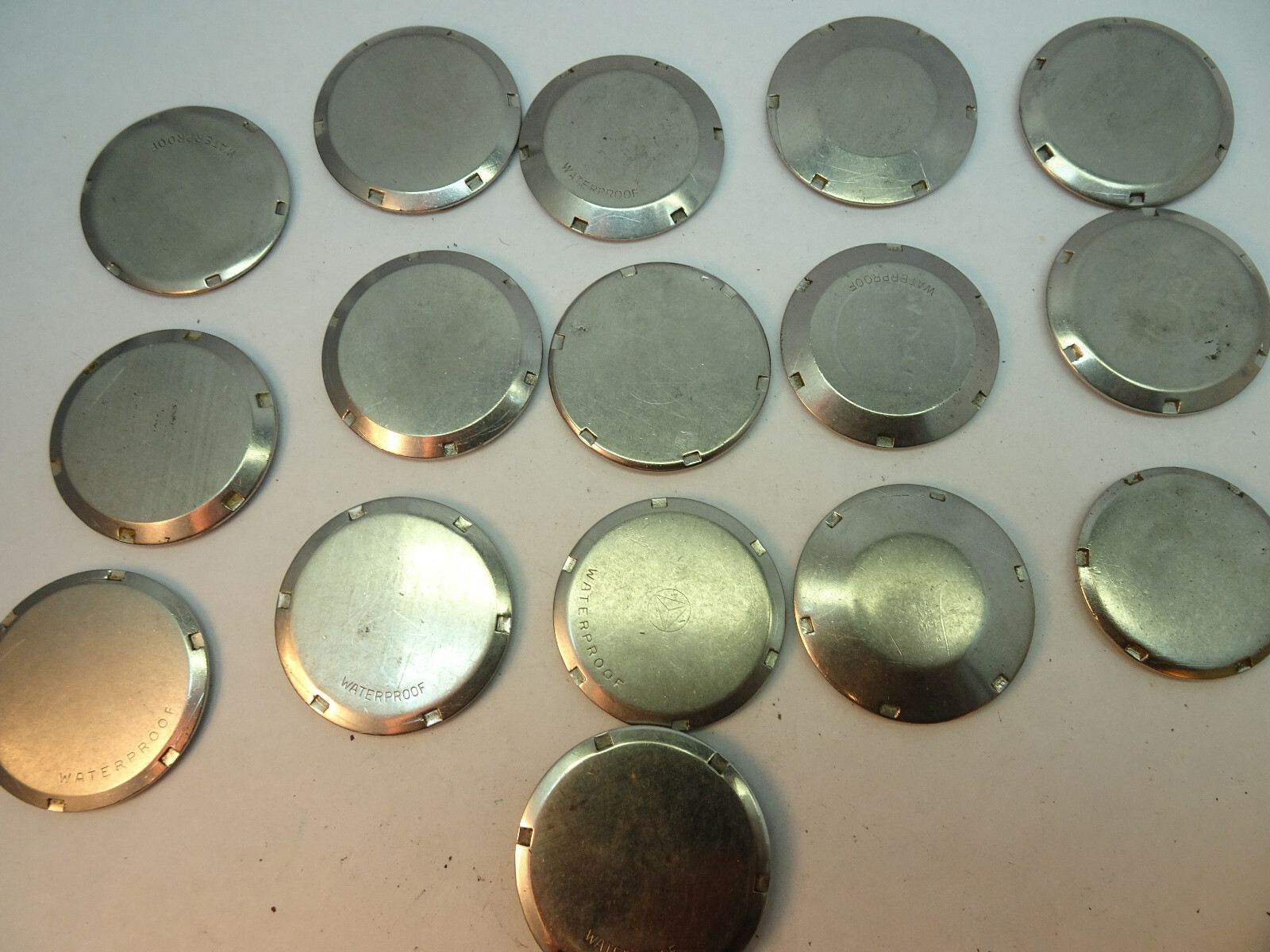 Omega vintage lot of stainless steel screwback watch covers for restorations