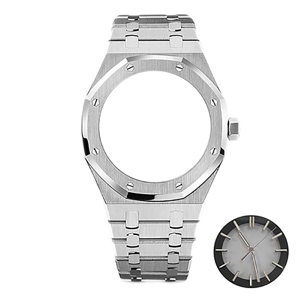 Stainless Steel Watch Strap 41MM Sapphire Glass Mirror Watch Case For NH70