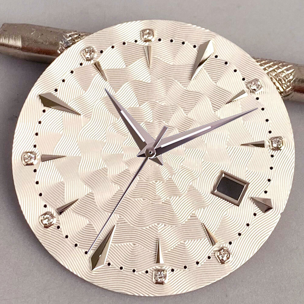 35mm Mod Sterile Watch Dial Fit NH35 Sunburst Blue White Black Diamond Index