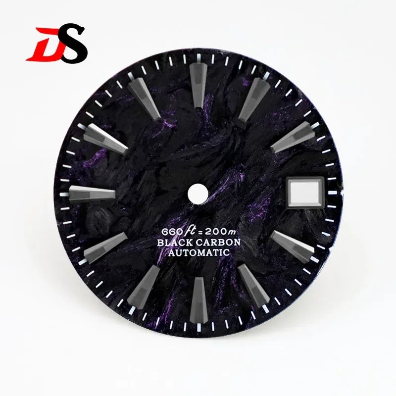 Lava Carbon Fiber Dial Black Lume for NH35 Movement 28.5mm Dial