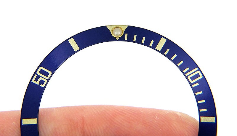 Genuine Rolex Submariner 16803 16613 16808 16618 Blue & Yellow Gold Bezel Insert