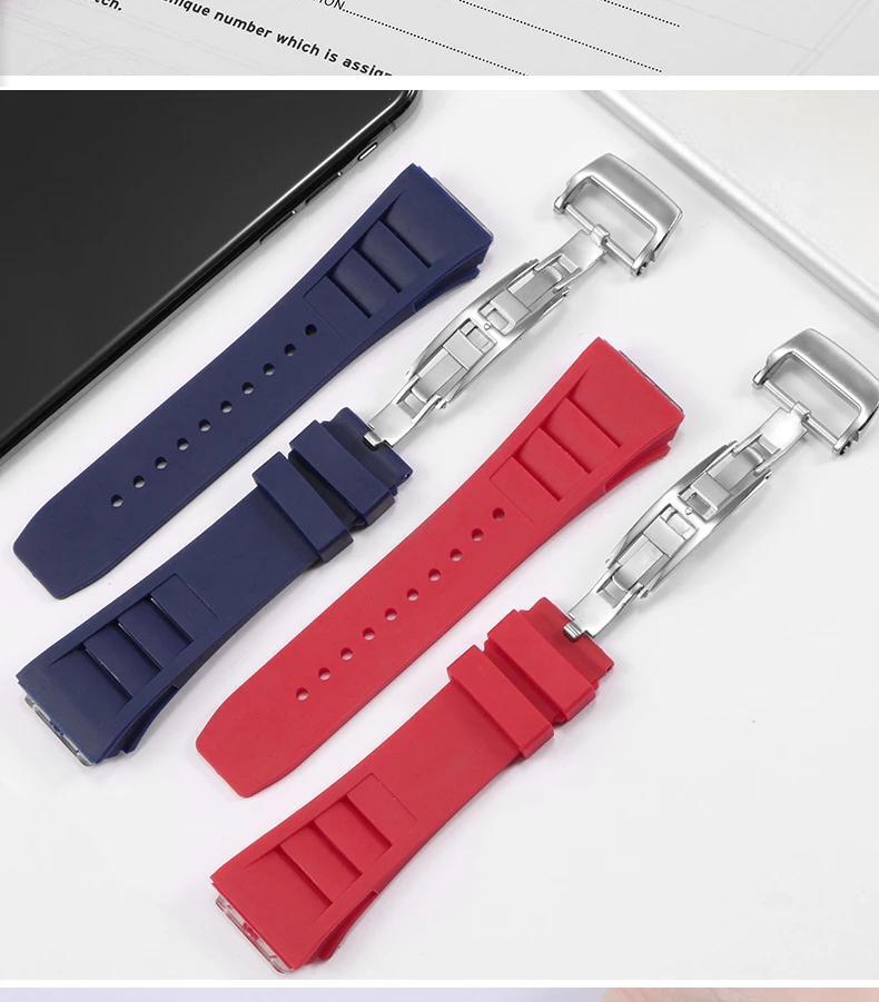 Rubber Watchband for Richard Mille Strap for Rm011 Mille Bracelet Watch Band