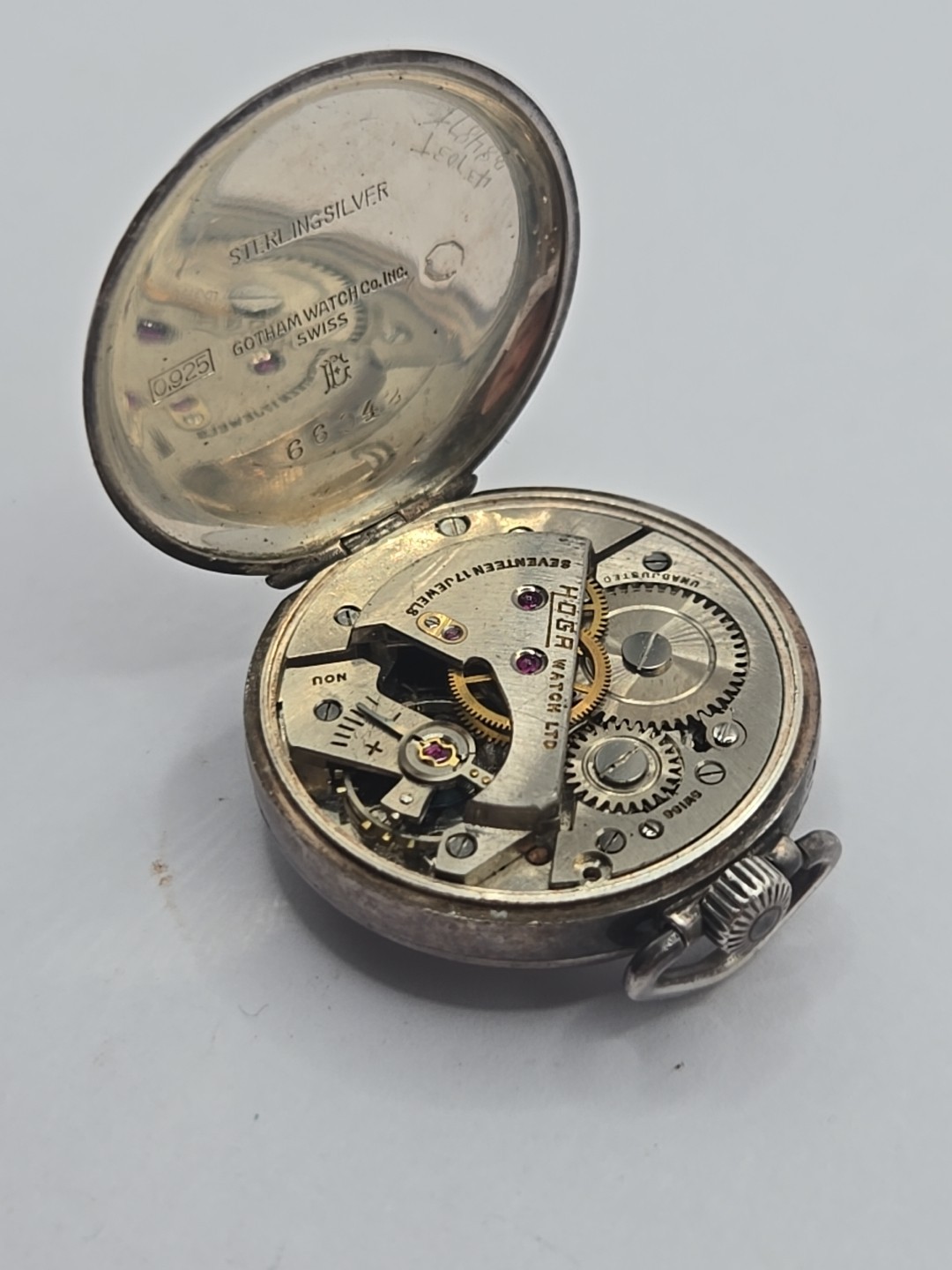 Vintage Ladies Gotham Pocket Watch Movement Hoga Movement For Repairs