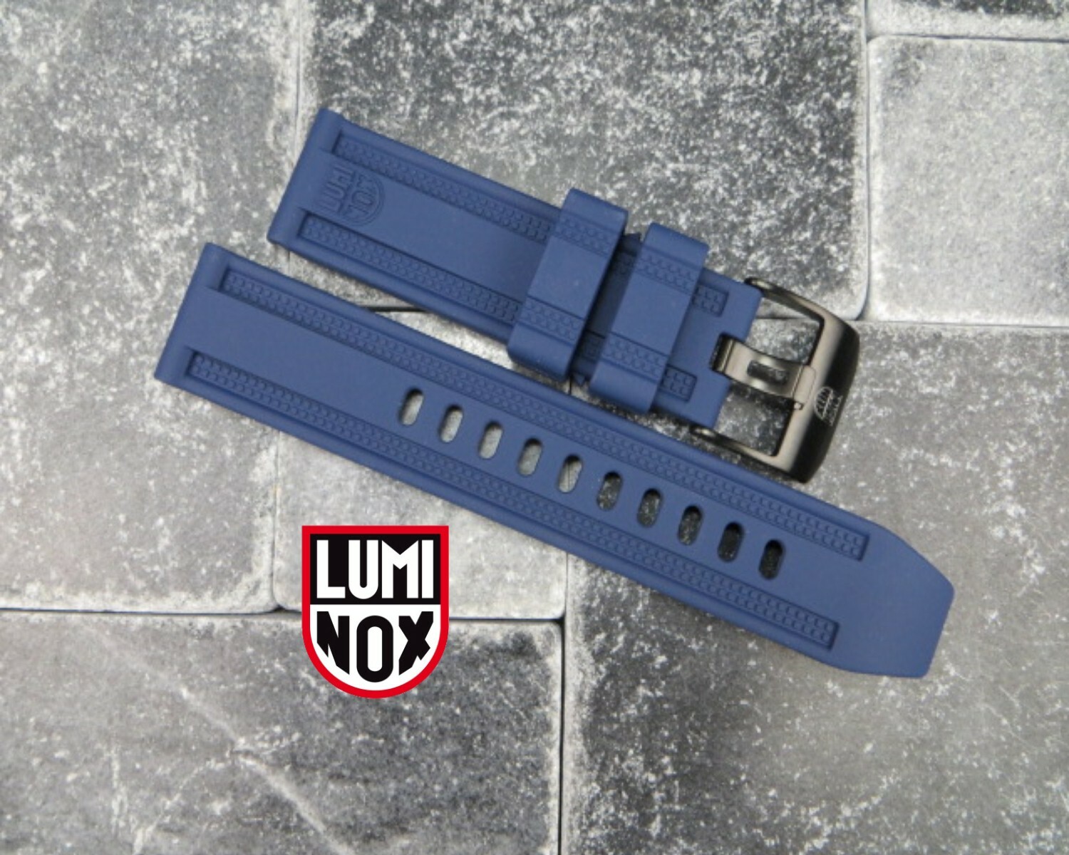 23mm LUMINOX Rubber Strap Diver Watch Band EVO 3050 3950 Navy Seal Blue PVD x1
