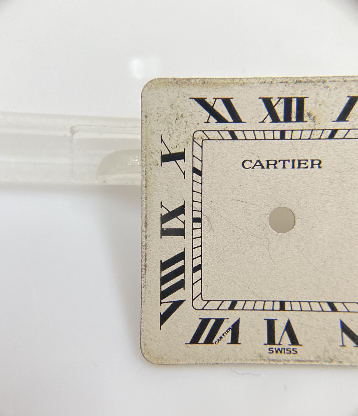 Original Cartier Santos Cream White Roman Numeral 18.6mm Date @3 Square Dial