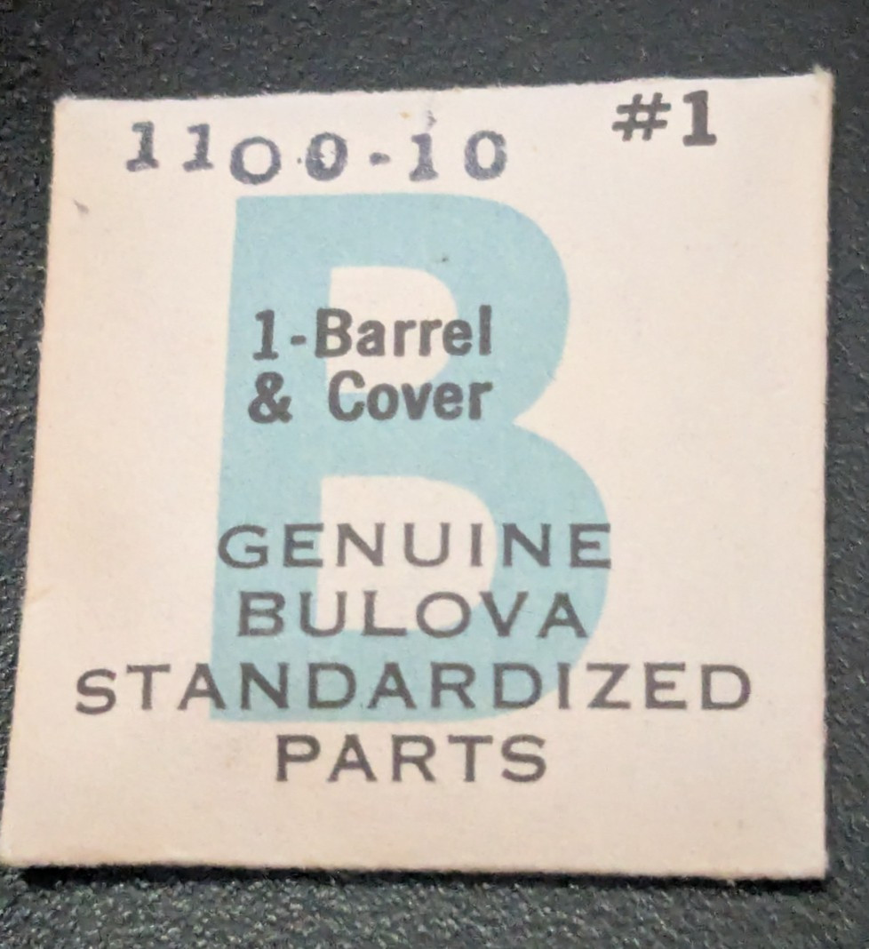 NOS Genuine BULOVA WATCH Barrel & Cover PART# 1 – Various Cal. 10 – 11 Models