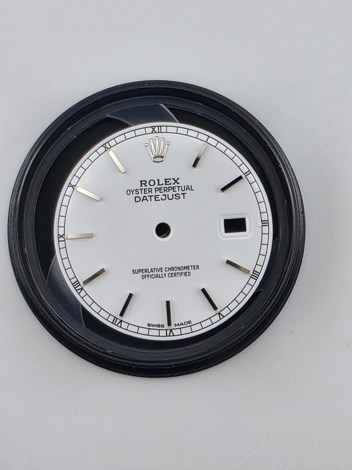 Rolex White Dial for Rolex Datejust, Non-Numeric Hour Marks, Date Window