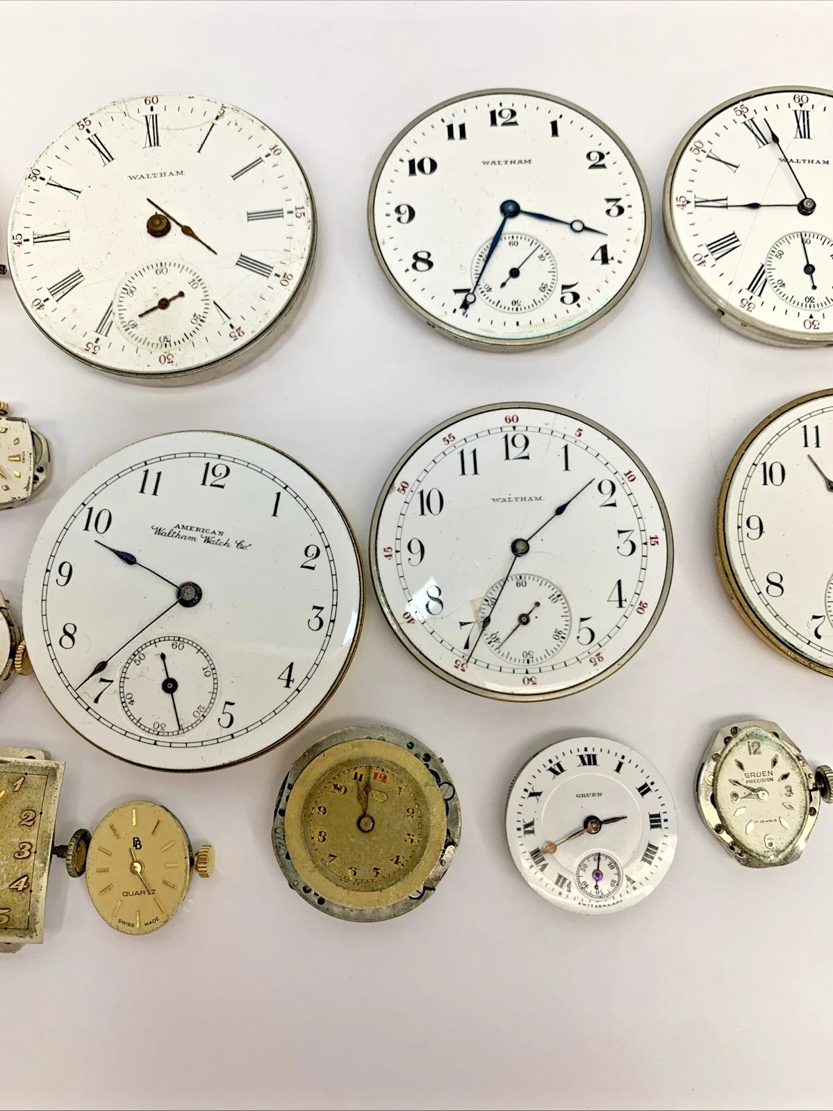 PARTS AS IS Watch Lot Pocket Watches Movements Waltham Elgin Lord