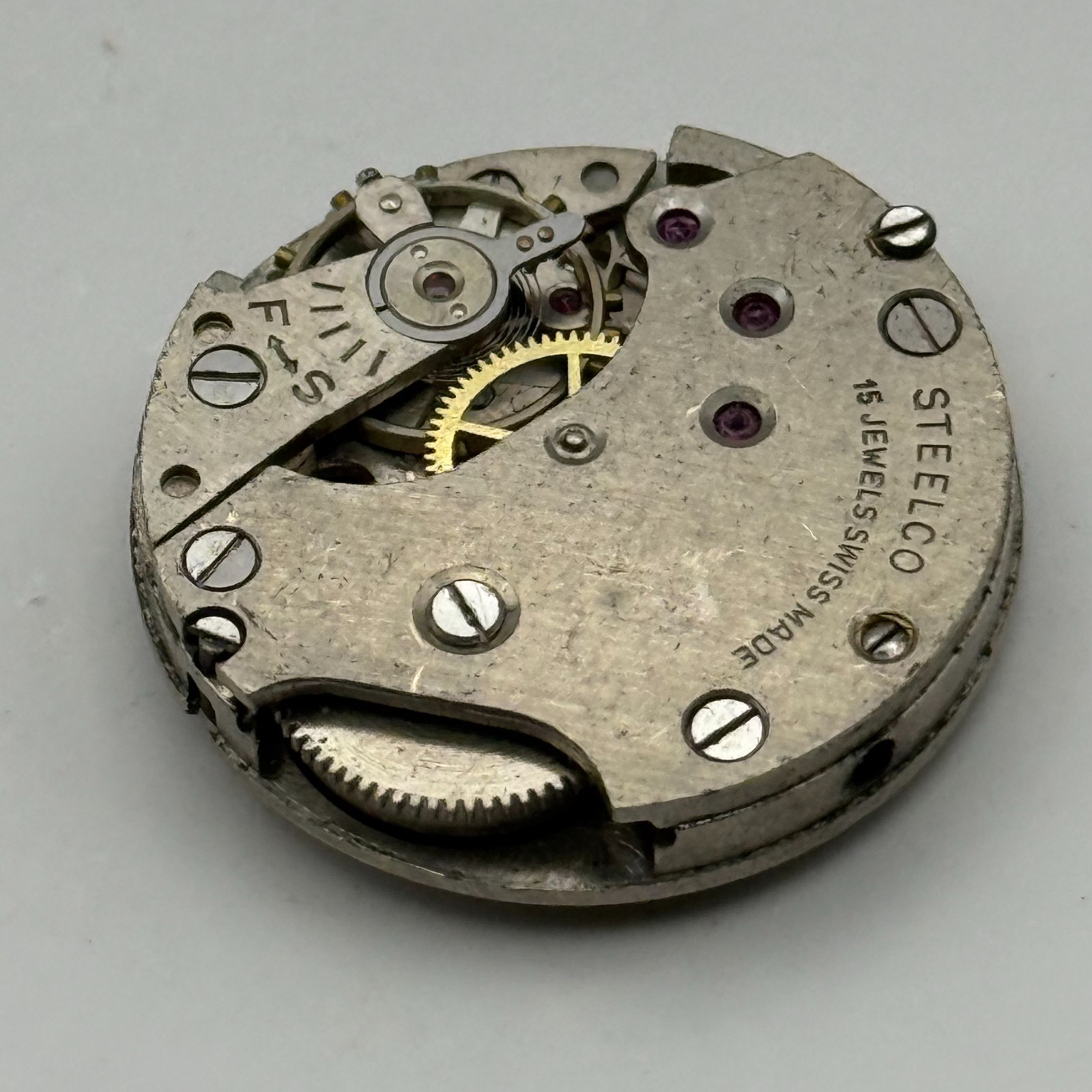 Arogno 125 Watch Movement Precista Steelco 15 Jewels Manual Wind Parts 23.7mm