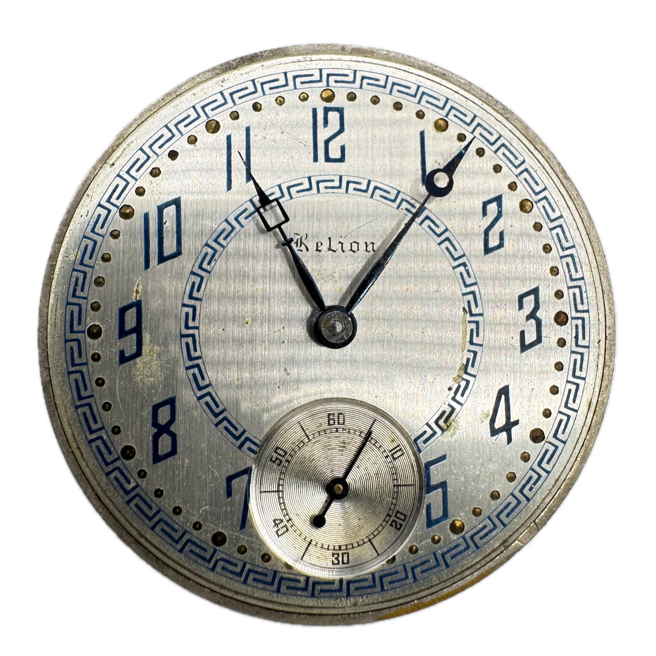 Antique 40mm Relion Blue Maze 6 Jewel Mechanical Pocket Watch Movement Swiss