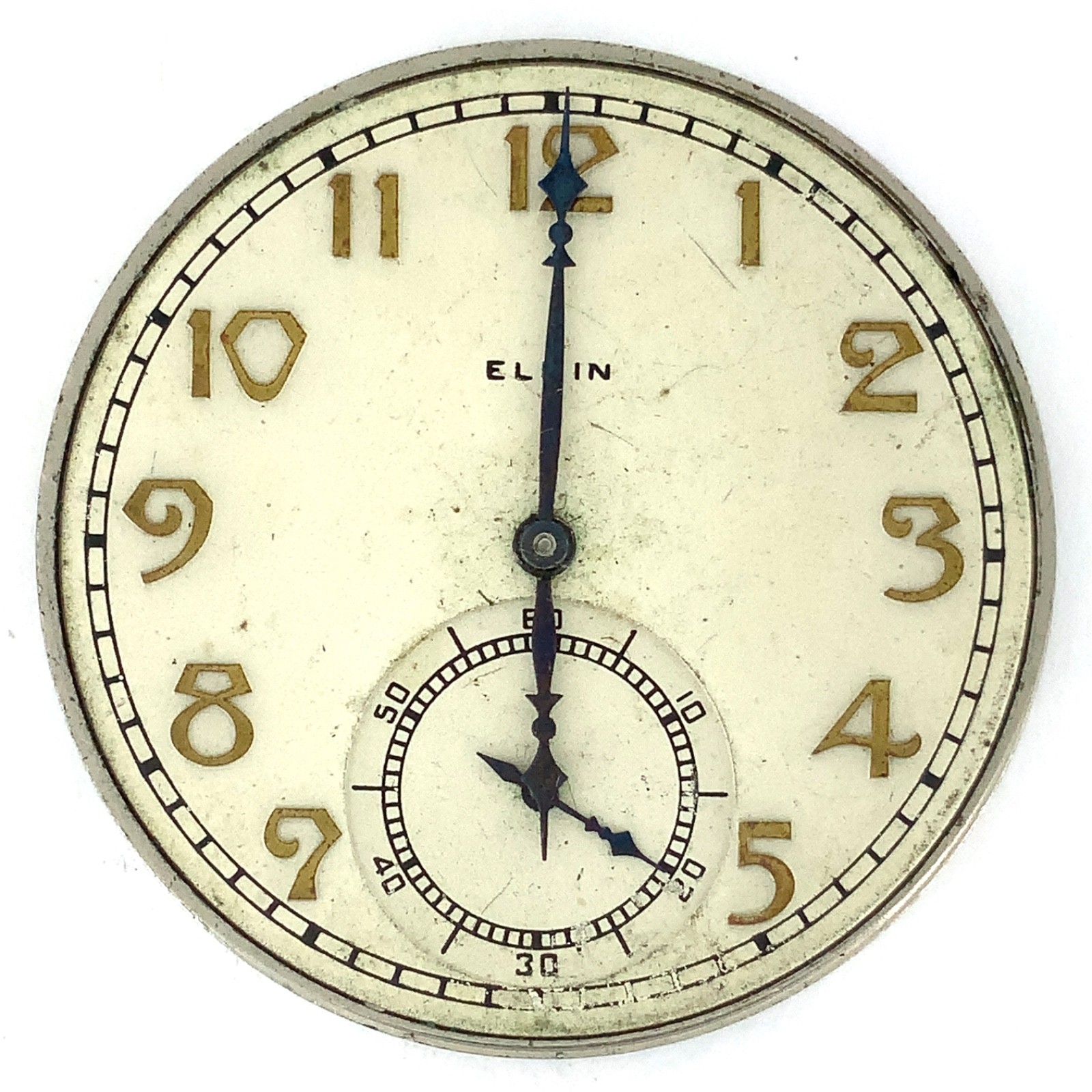 1935 Elgin, Model 3, Grade 303, 12s, 7J, Pocket Watch Movement – RUNS