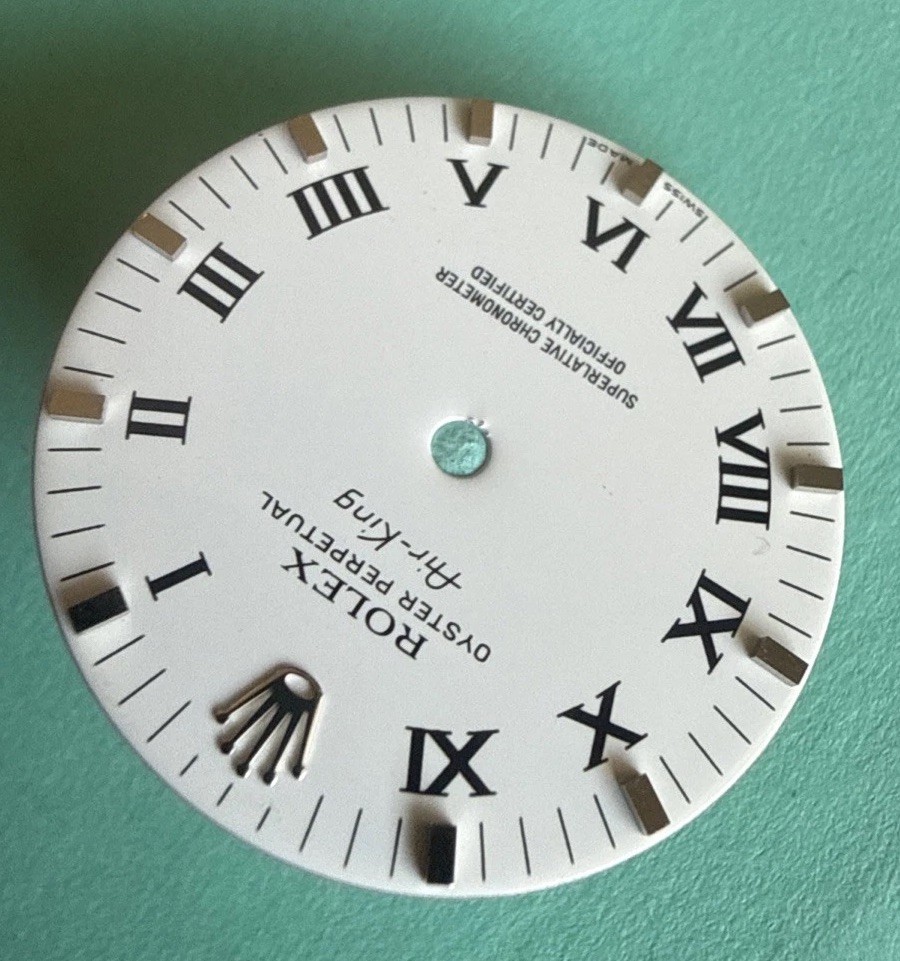 Genuine Rolex Ceramic Dial Silver Lum & Arabic Air-King 34mm 14000, 14200