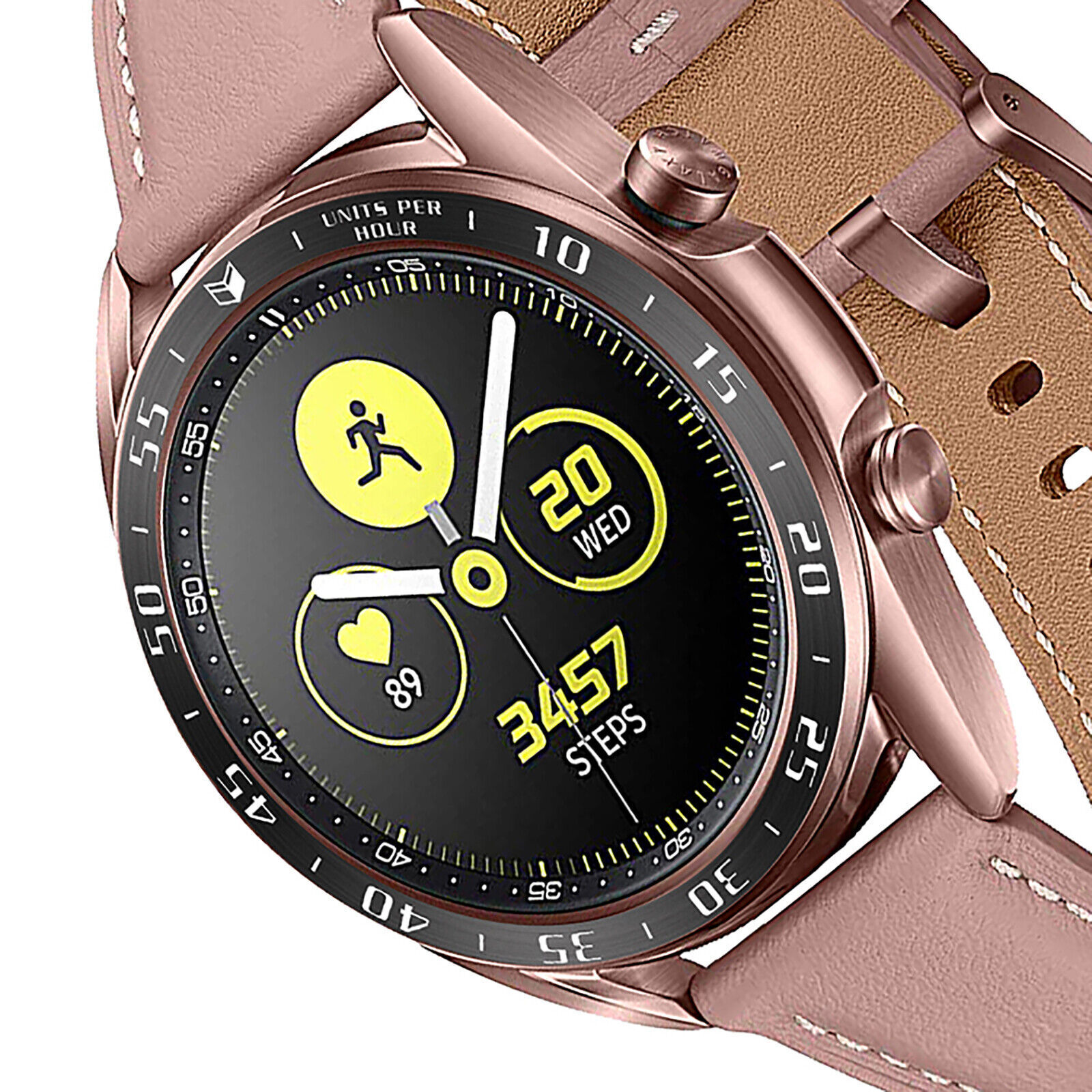 Metal Watch Steel Bezel Ring Circle Adhesive Cover for Samsung Galaxy Watch 3