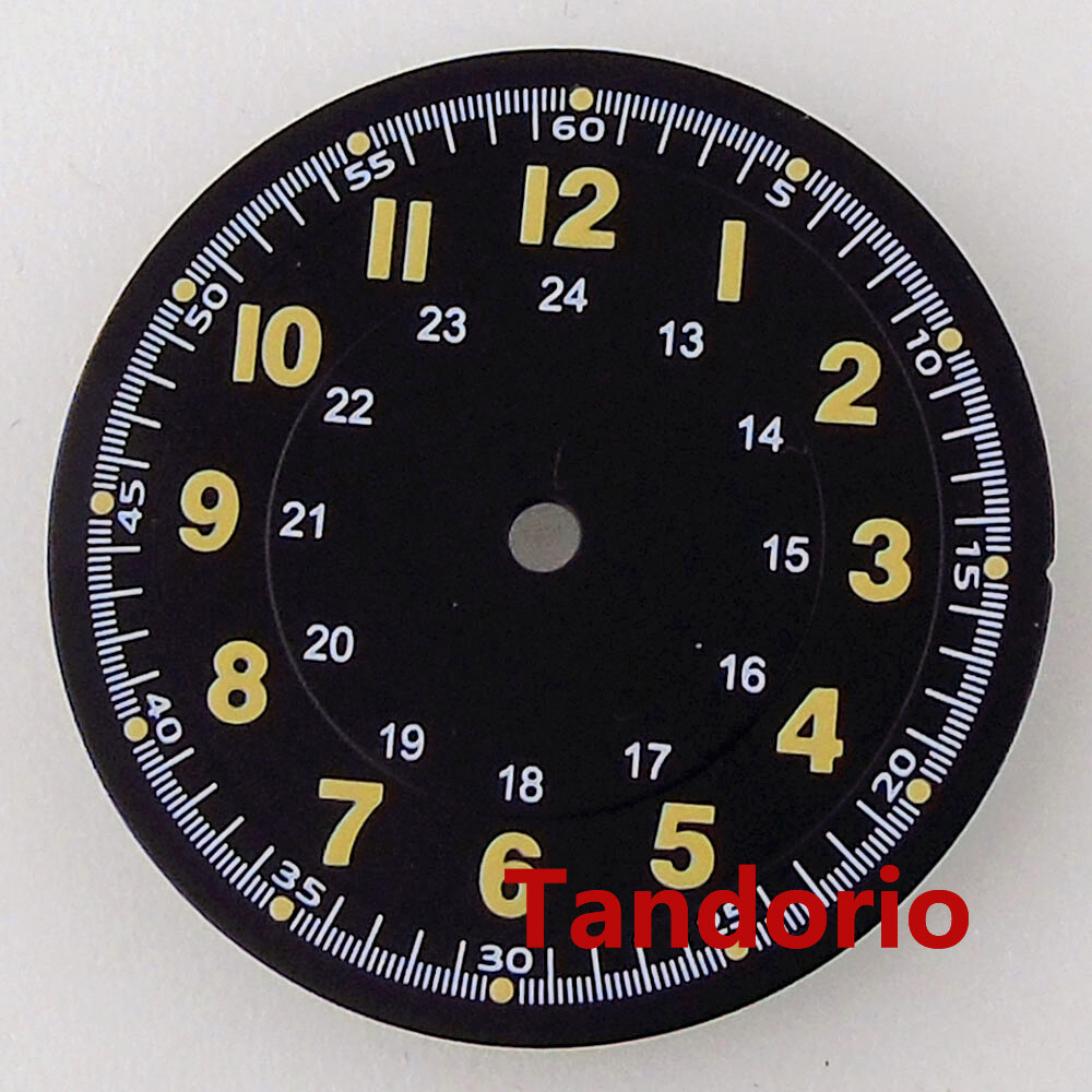 29mm Sunburst Watch Dial Face Fit NH35A NH36A Movement Arabic Numerals Mark Lume