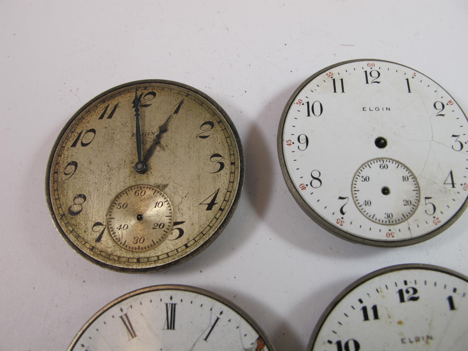ELGIN 12 POCKET WATCH MOVEMENTS TWO HUNTER TWO OPEN FACE FOR PARTS