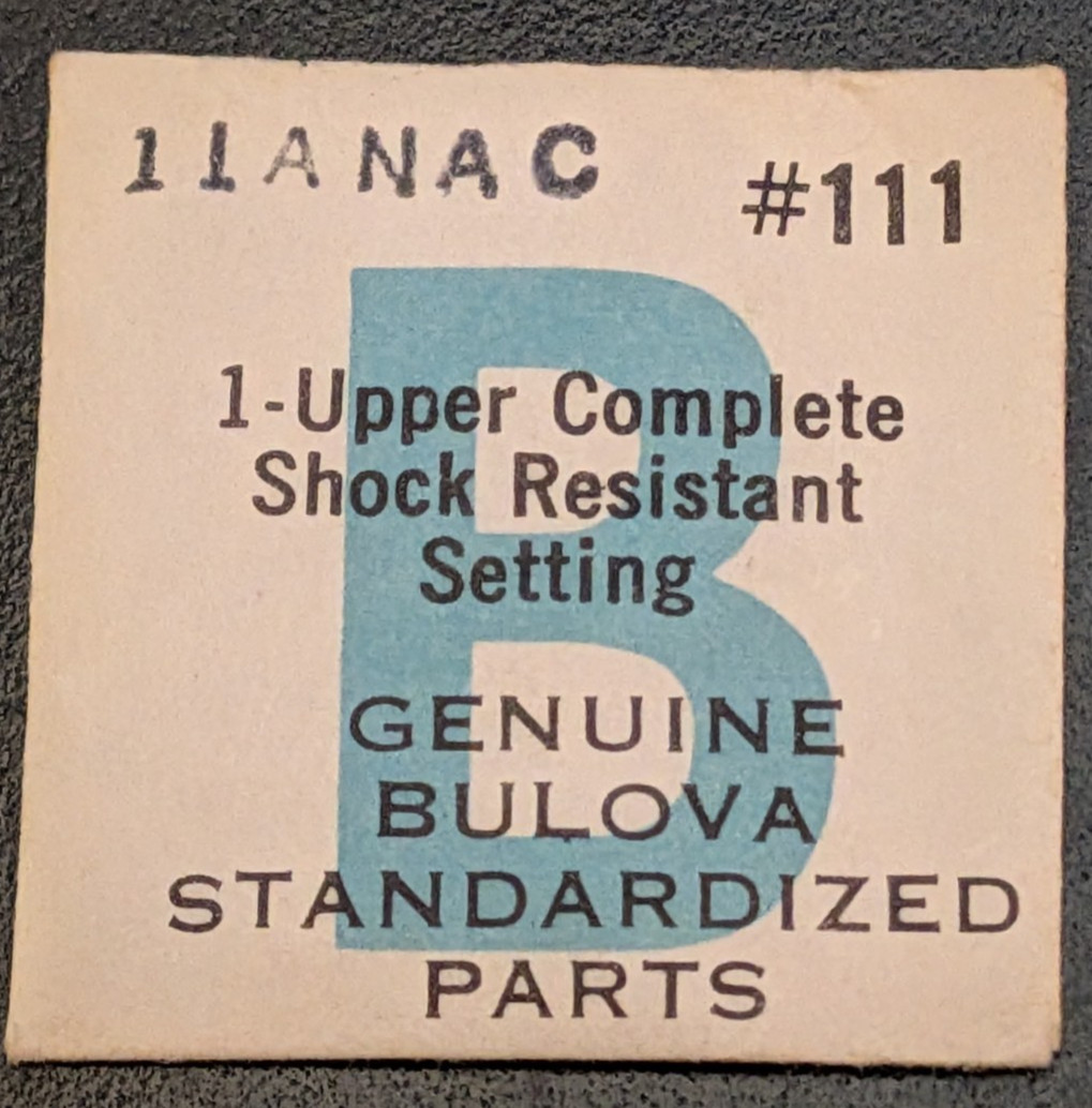 NOS Bulova Caravelle Cal. 11ANAC – Upper Complete Shock Resistant Setting # 111