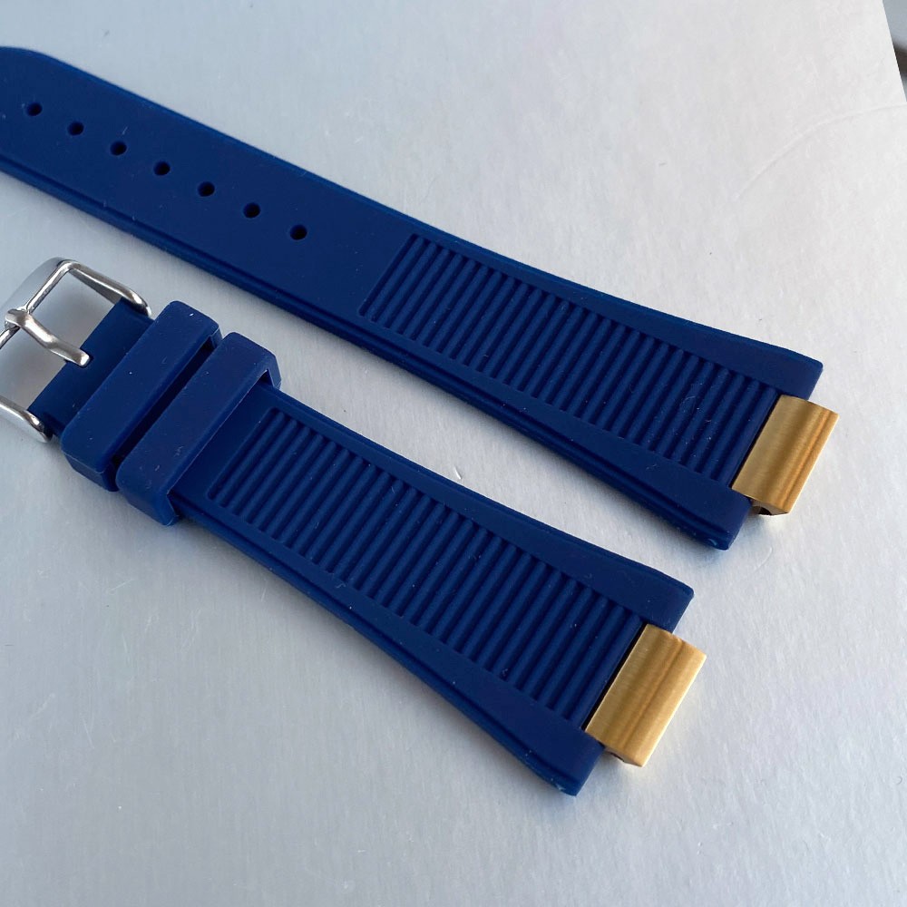 Two Tone Gold 40mm Sapphire 200M Dive Watch Case Fit NH35 PT5000 Glass Back