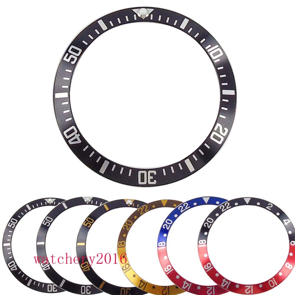 38mm black blue red Aluminum alloy bezel insert for 40mm SUB parnis mens watch