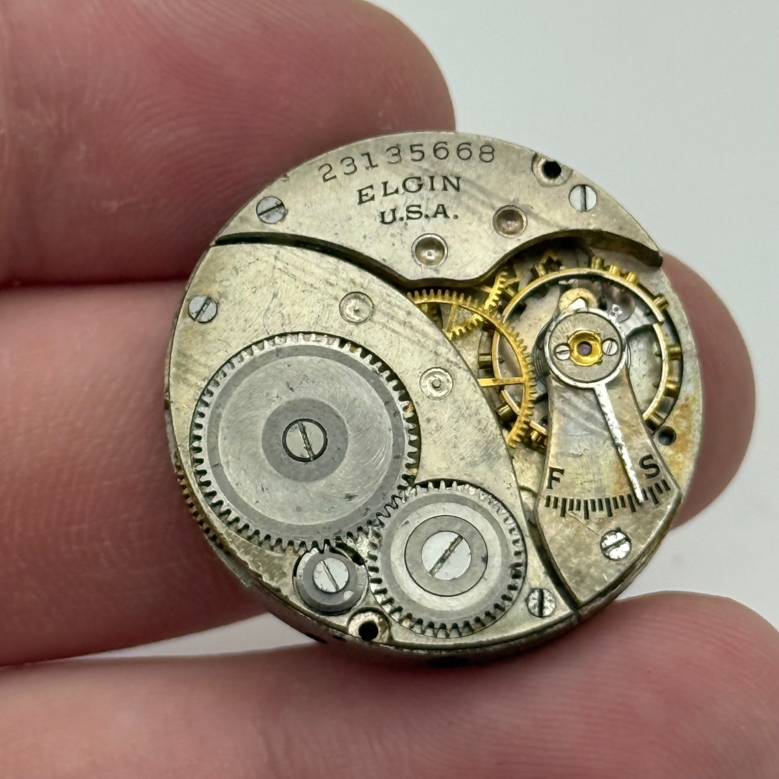 Elgin 463 Model 3 Watch Movement 1921 Antique American Parts Repair Spares 3/0s