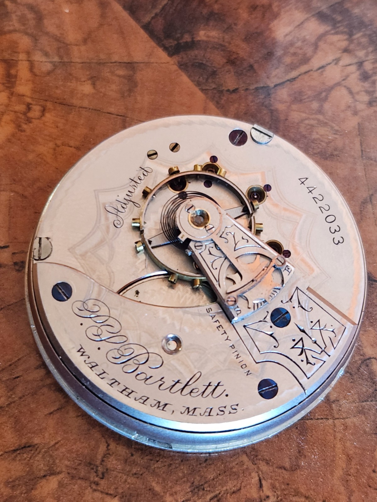 Waltham 18s 15j Frosted “P.S Bartlett” Hunter Pocket Watch Movement (Not…