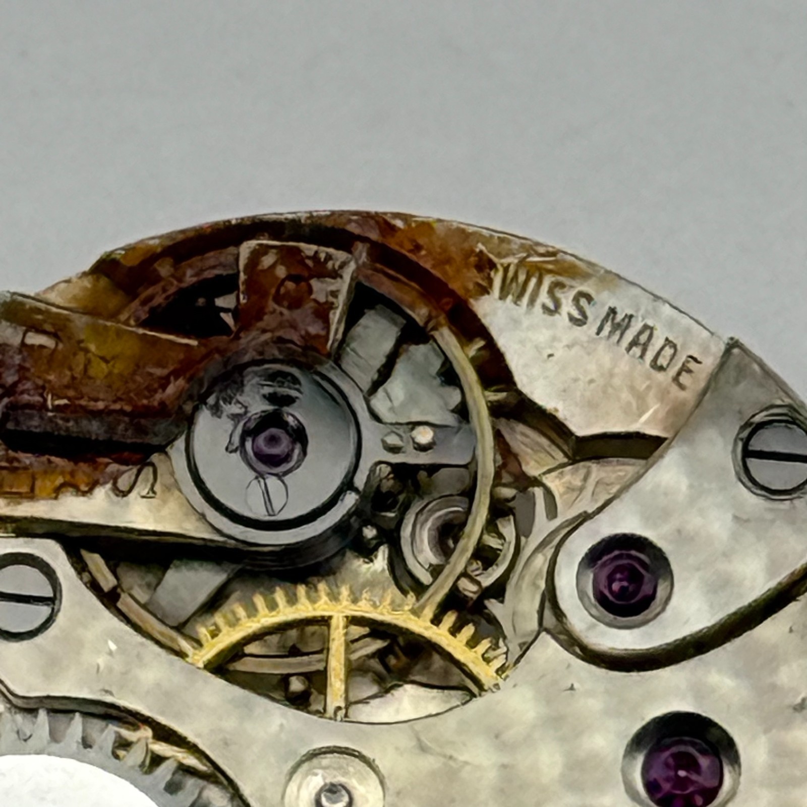 Buser Watch Movement B 15 Jewels Swiss 2 Adj Manual Wind Vintage Parts Repair