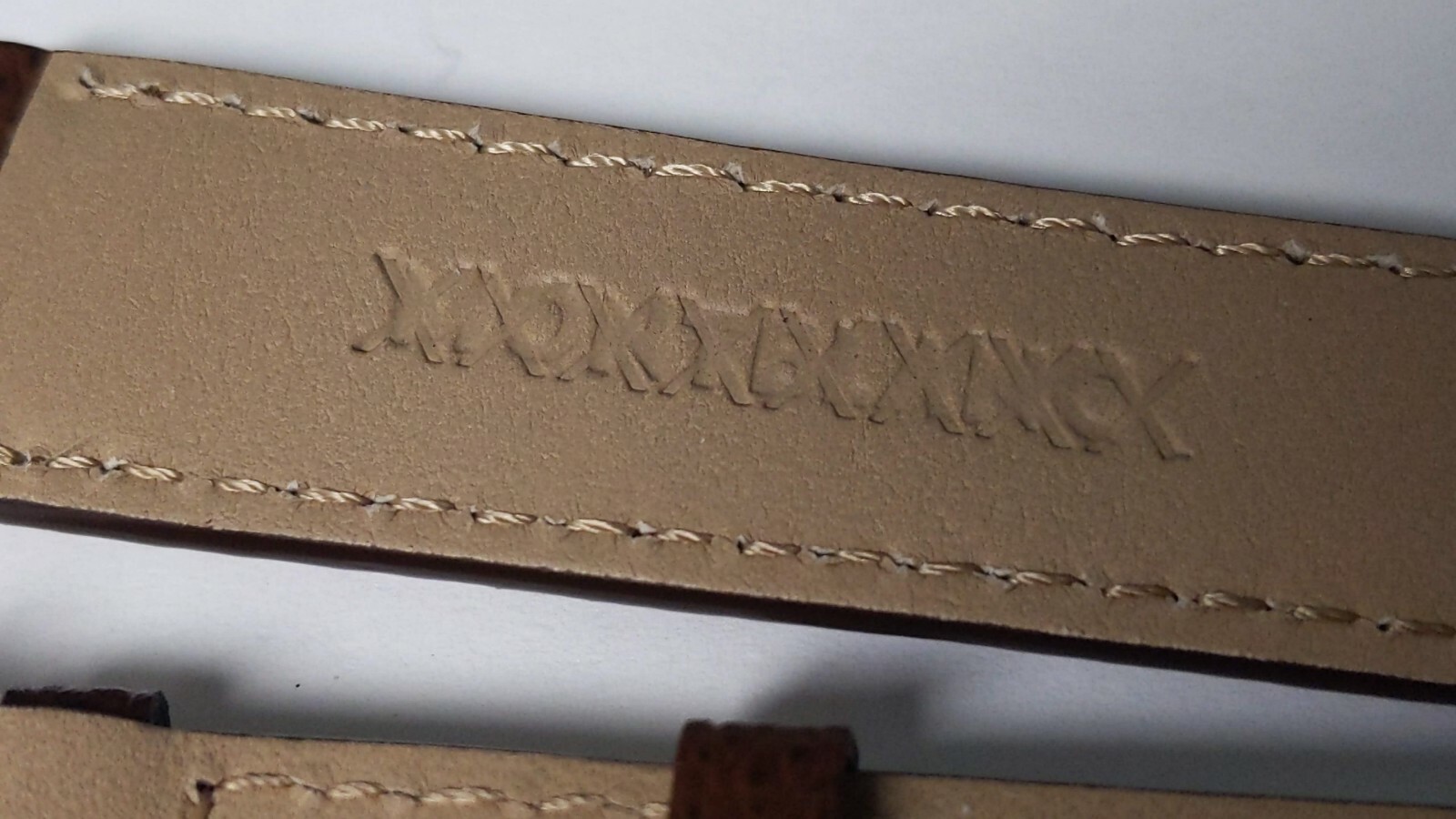 Montblanc BAND lizard BROWN with WHITE stitch extra long, (logo destroyed by fac