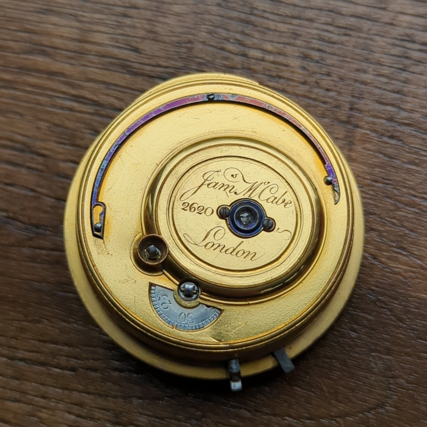James McCabe English Duplex Pocket Watch Movement With Sweep Secs Feature (G72)