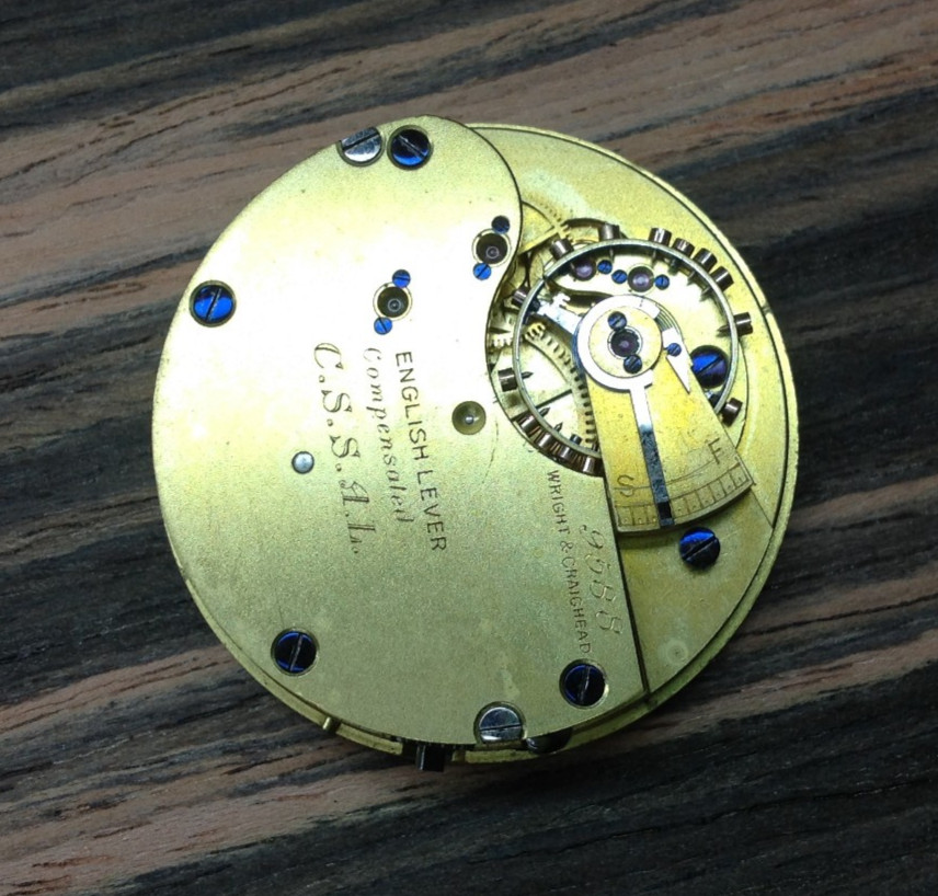 English Lever Pocket Watch Movement – Wright & Craighead – Restoration