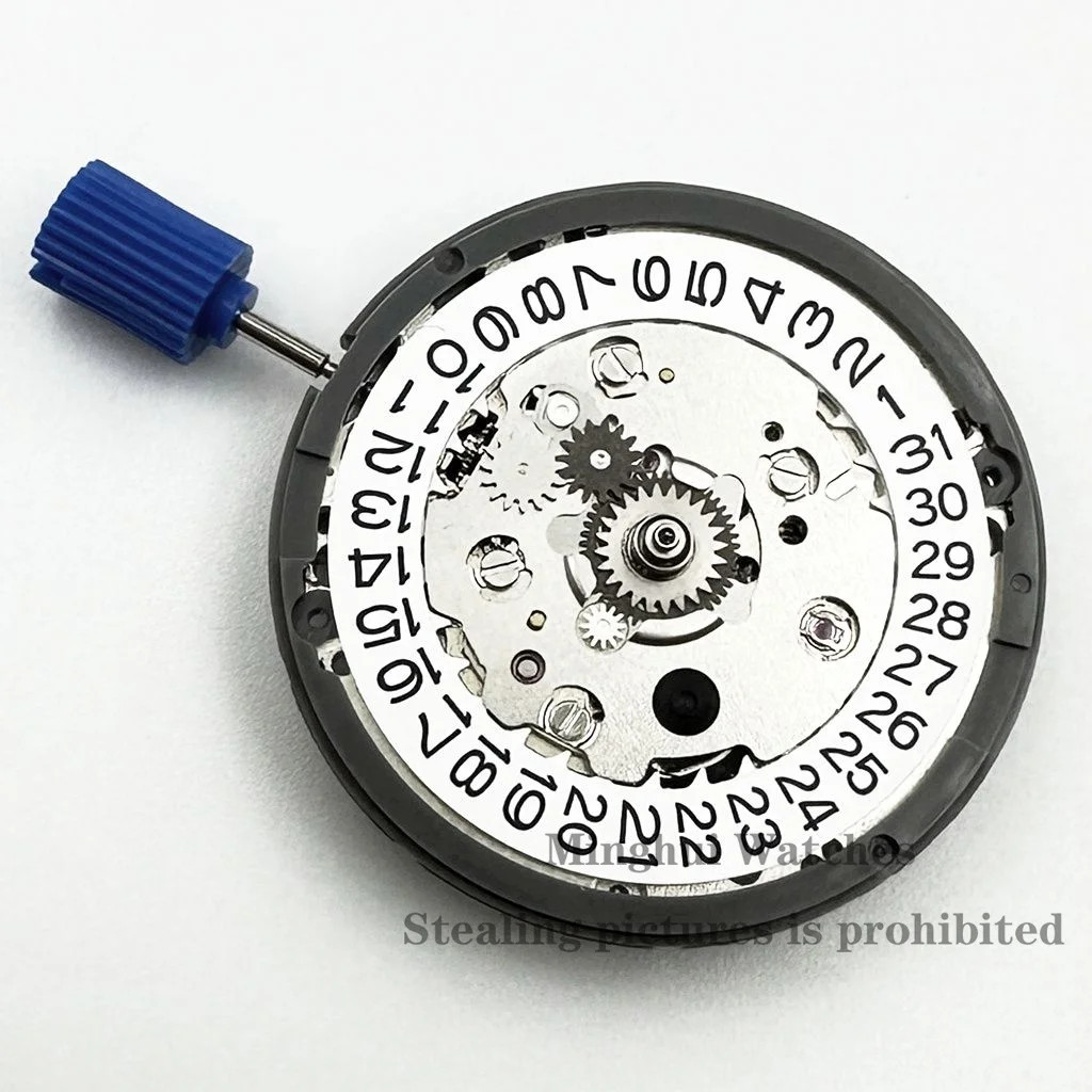 White Calendar 24 Jewels High Accuracy NH34 Mechanical Movement Winding NH34 Aut