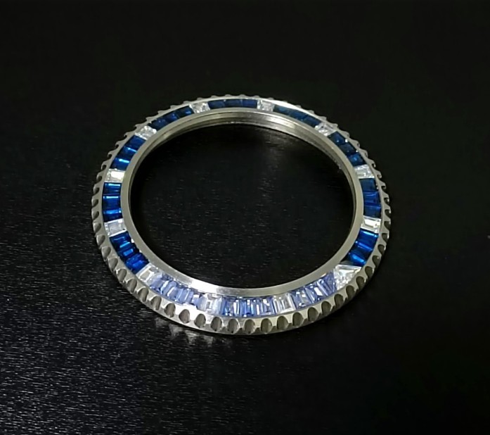 LUXURY CUBIC ZIRCONIA Bezel Insert for Rolex Submariner 114060 116610LN/LV Ceram