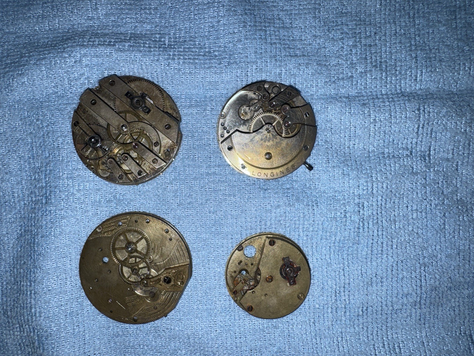 Lot Vintage Pocket Watch Movement Parts As Is Not Working Longines