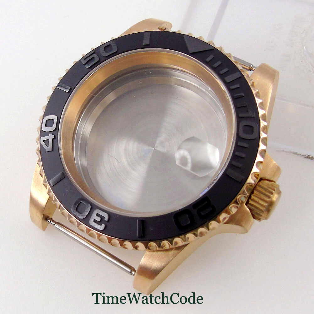 40mm CUSN8 Solid Bronze Diver Watch Case Fit NH35 ETA2824 PT5000 Sapphire Glass