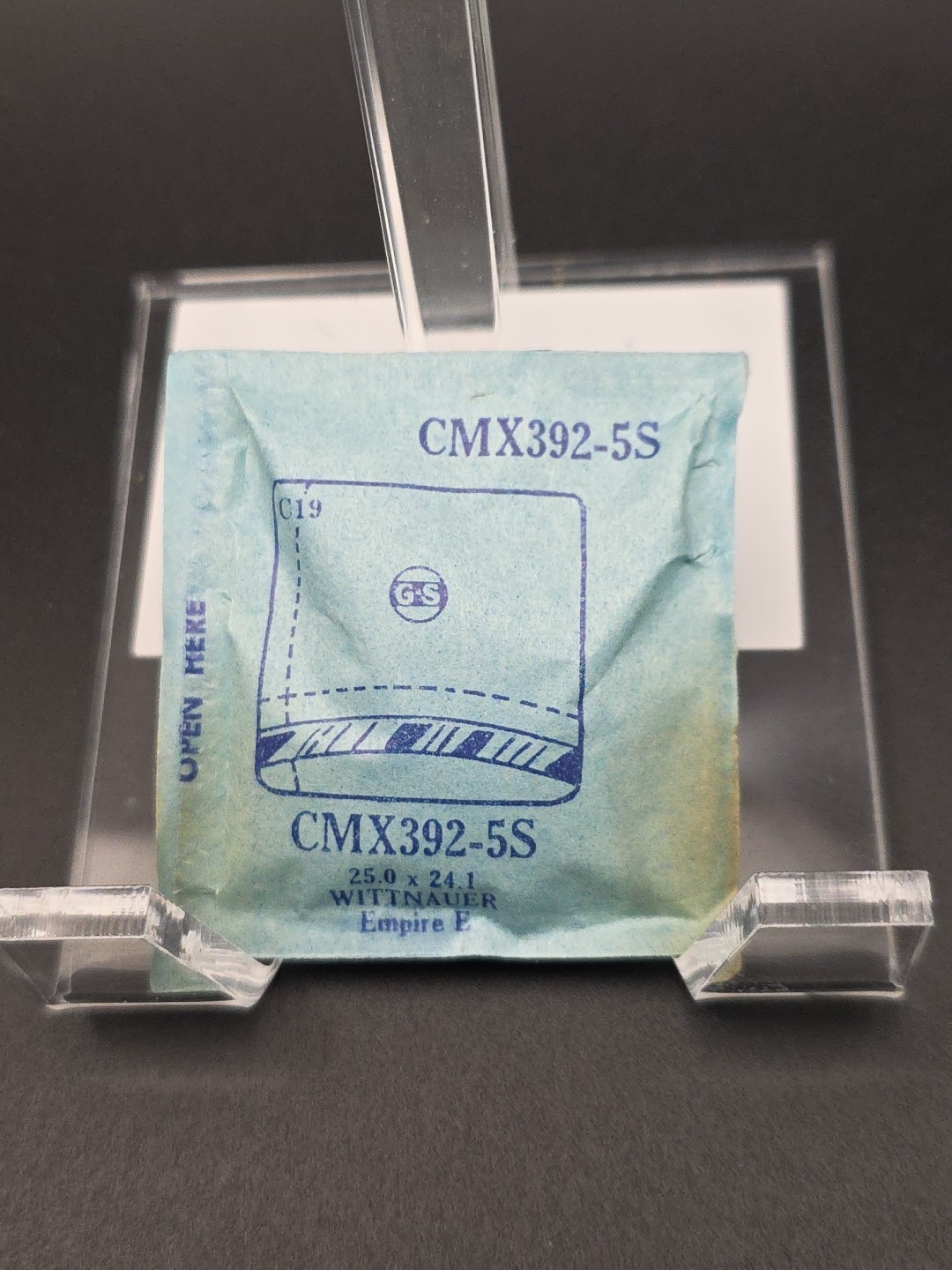 G-S Watch Crystal CMX392-5S Wittnauer Empire E 25.0X24.1