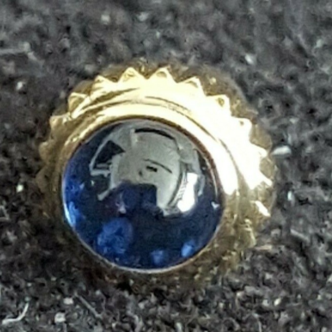 Longines Gold Plated Crown With Blue Cabochon Stone and Gasket Part Number 13-21