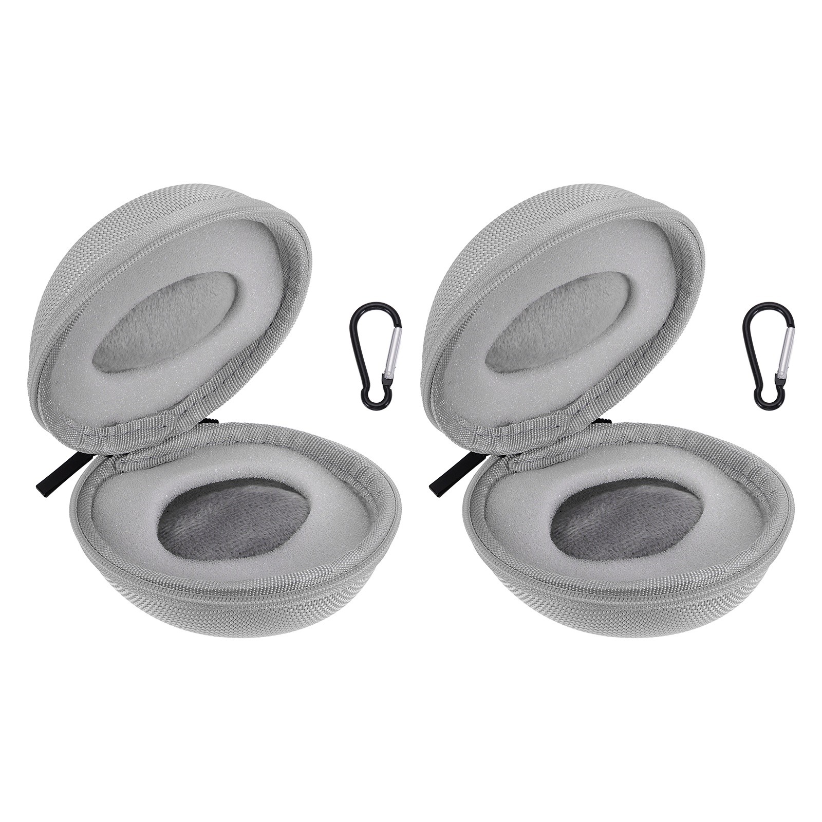 2pcs Watch Travel Case 1 Slot Velvet Storage Box Up to 50mm / 2 Inch, Silver
