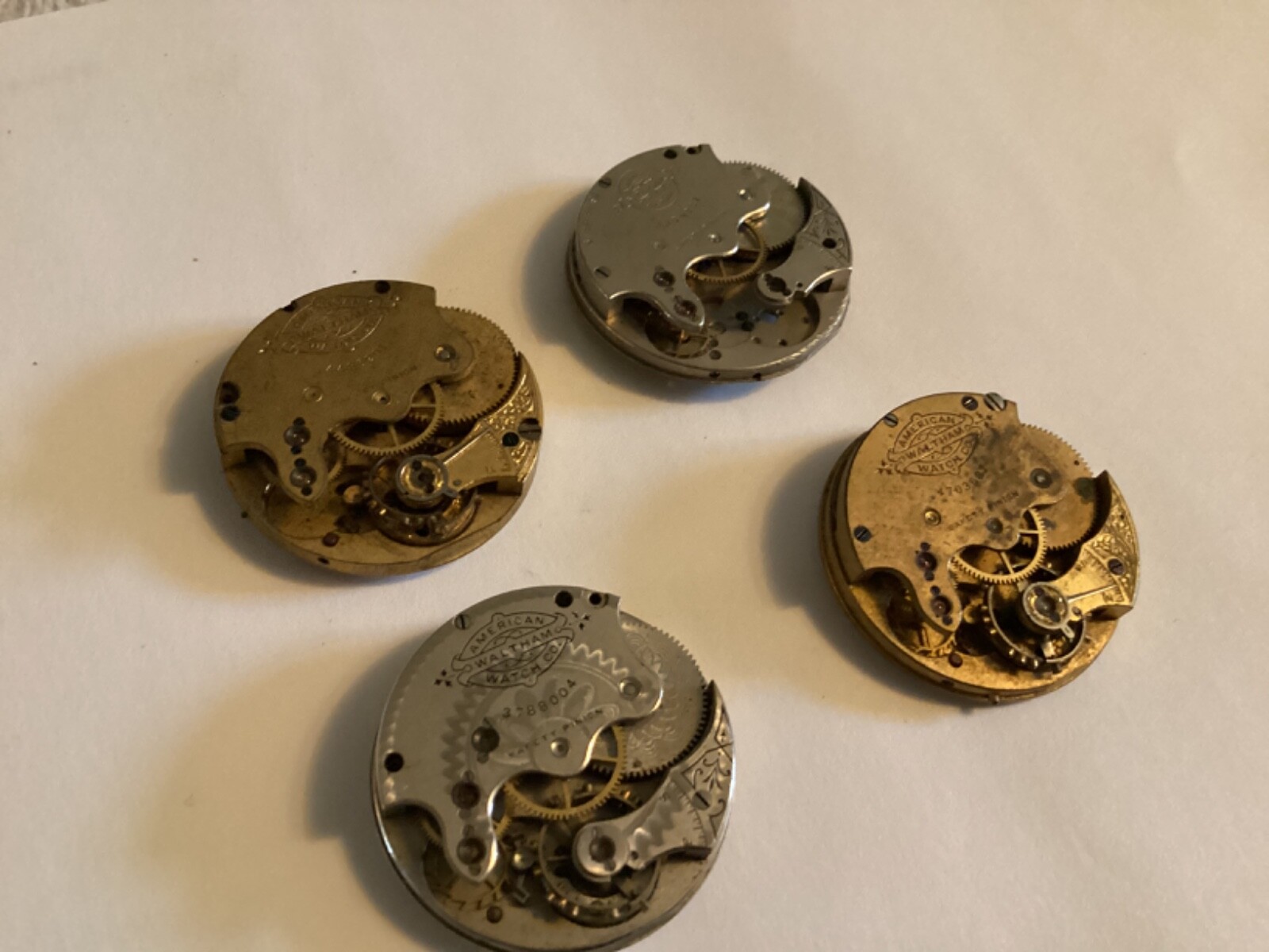 Waltham watch movements 1 size parts only balance broken on all incomplete