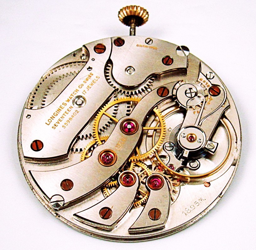 10s Longines Watch Co. Swiss Cal.17LU 18.95M HG Open Face Movement, Great Runner