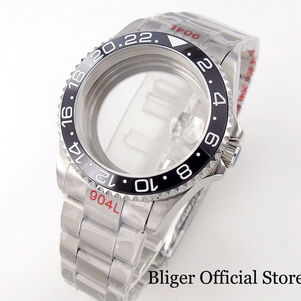 Sky Blue 40mm Watch Case 20ATM Fit NH35 NH34 GMT PT5000 Steel Strap 120 Click