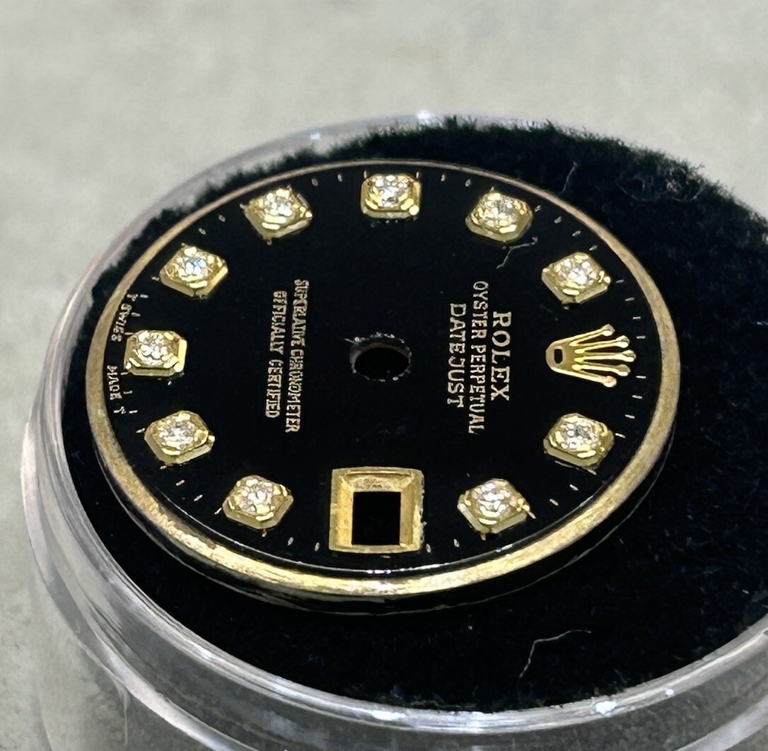 Rolex Ladies Datejust/President Custom Onyx Stone Diamond Dial For 26mm Watches
