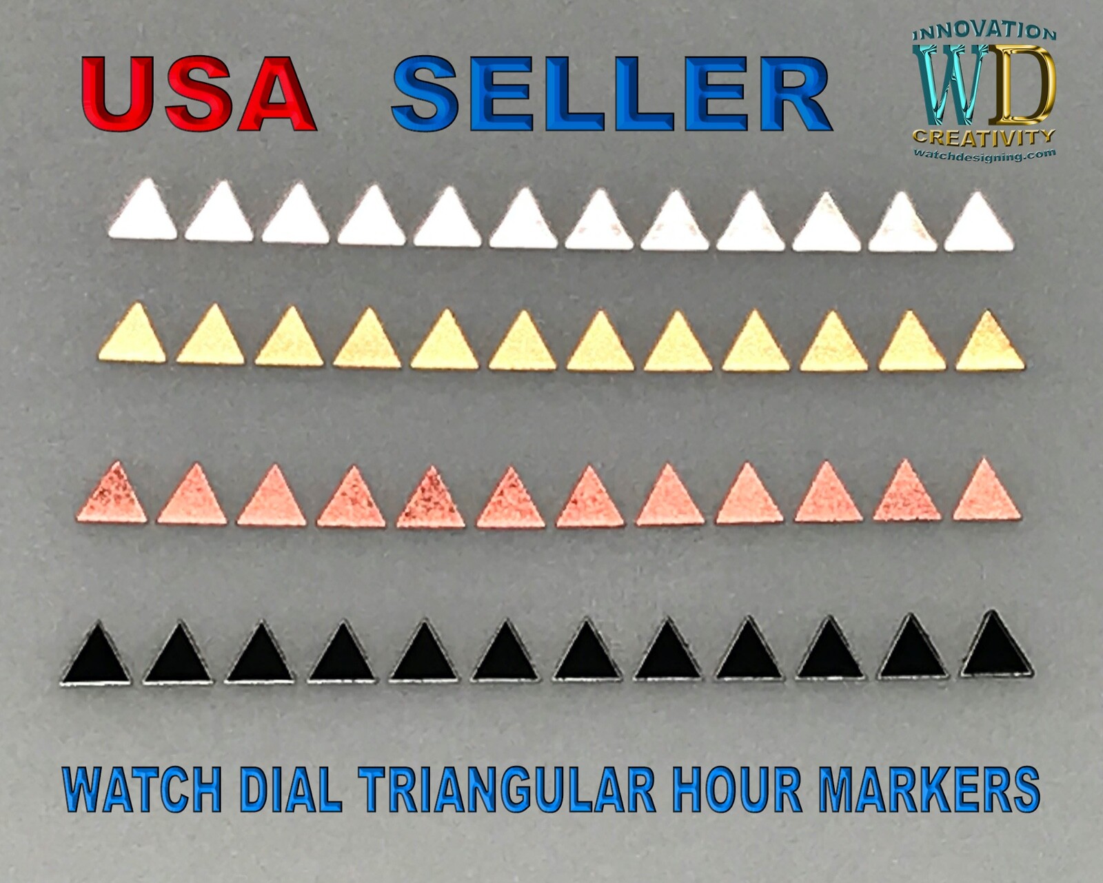 Watch Dial Hour SILVER GOLD BLACK R GOLD Markers Numerals TRIANGULAR Bars NEW