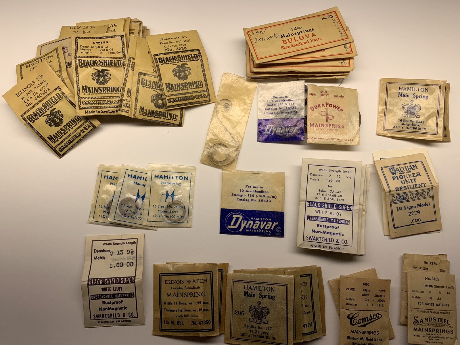 50 + pieces bulova elgin hamilton waltham and more unbreakable mainsprings