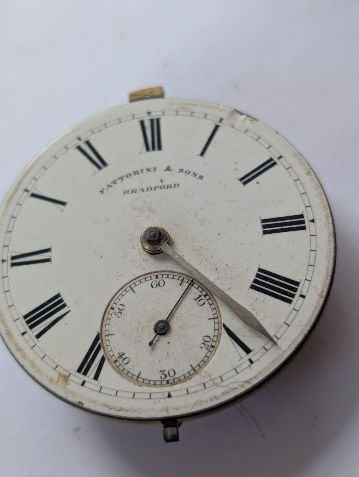 Vintage Fattorini & Sons Key Wind 46.36mm Pocket Watch Movement (Spares/Repairs)