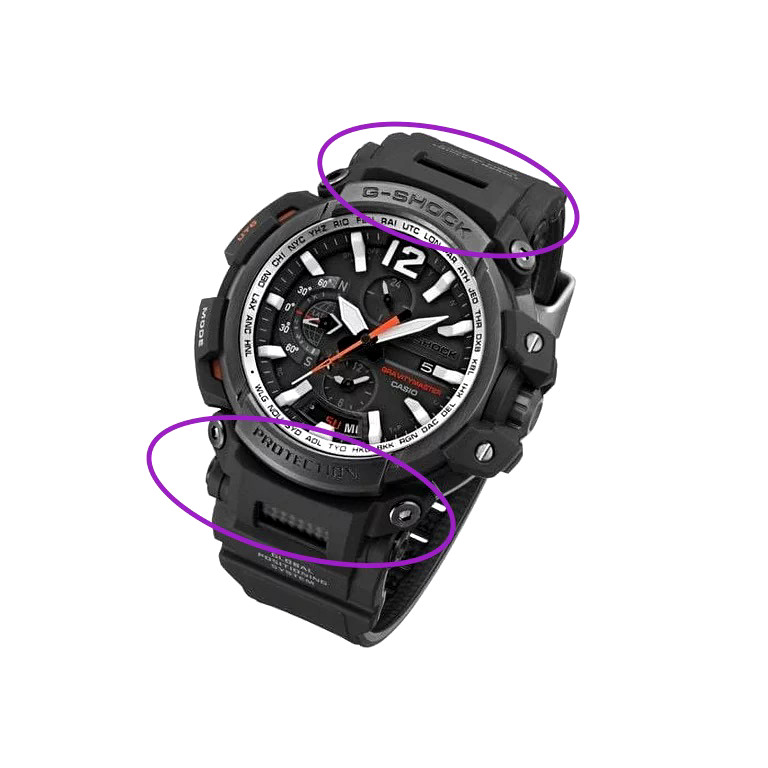 Genuine Casio G-Shock GPW-2000 GPW2000 black resin watch band end piece / bezel
