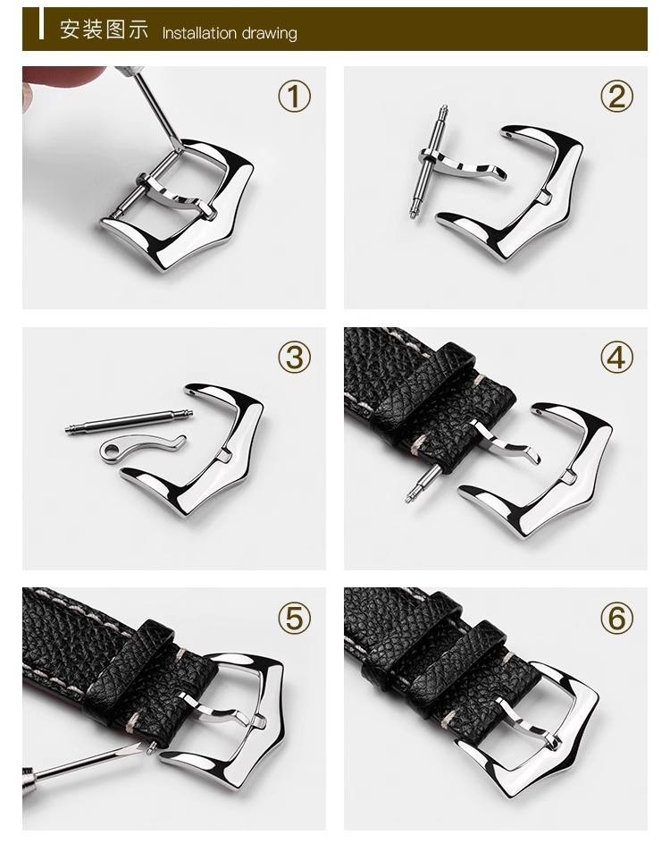 Metal Buckle for Patek Philippe 16mm 18mm Clasp Leather Nylon Strap Silver Steel