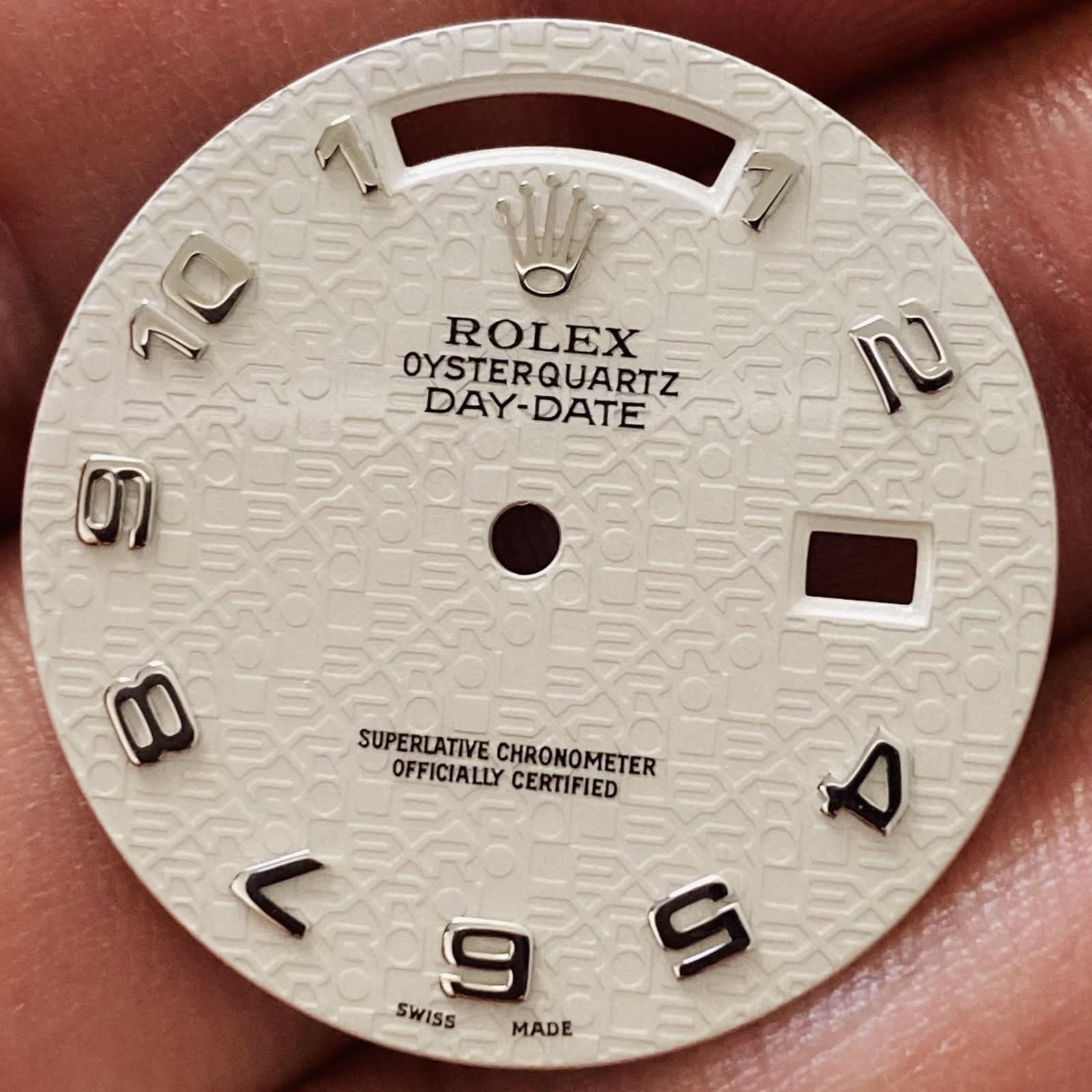 Rolex Computer White Dial For Day-Date Oysterquartz White Gold 36m Model 19019