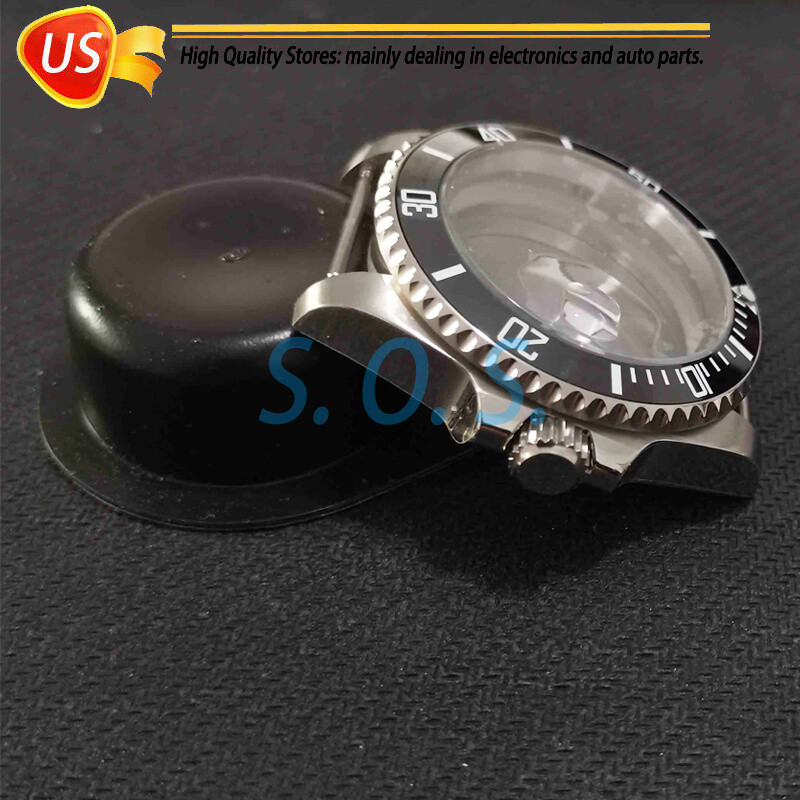For NH35 NH36 4R35 4R15 4R36 SKX007 Movement Ceramic Bezel Watch Case Black 40mm