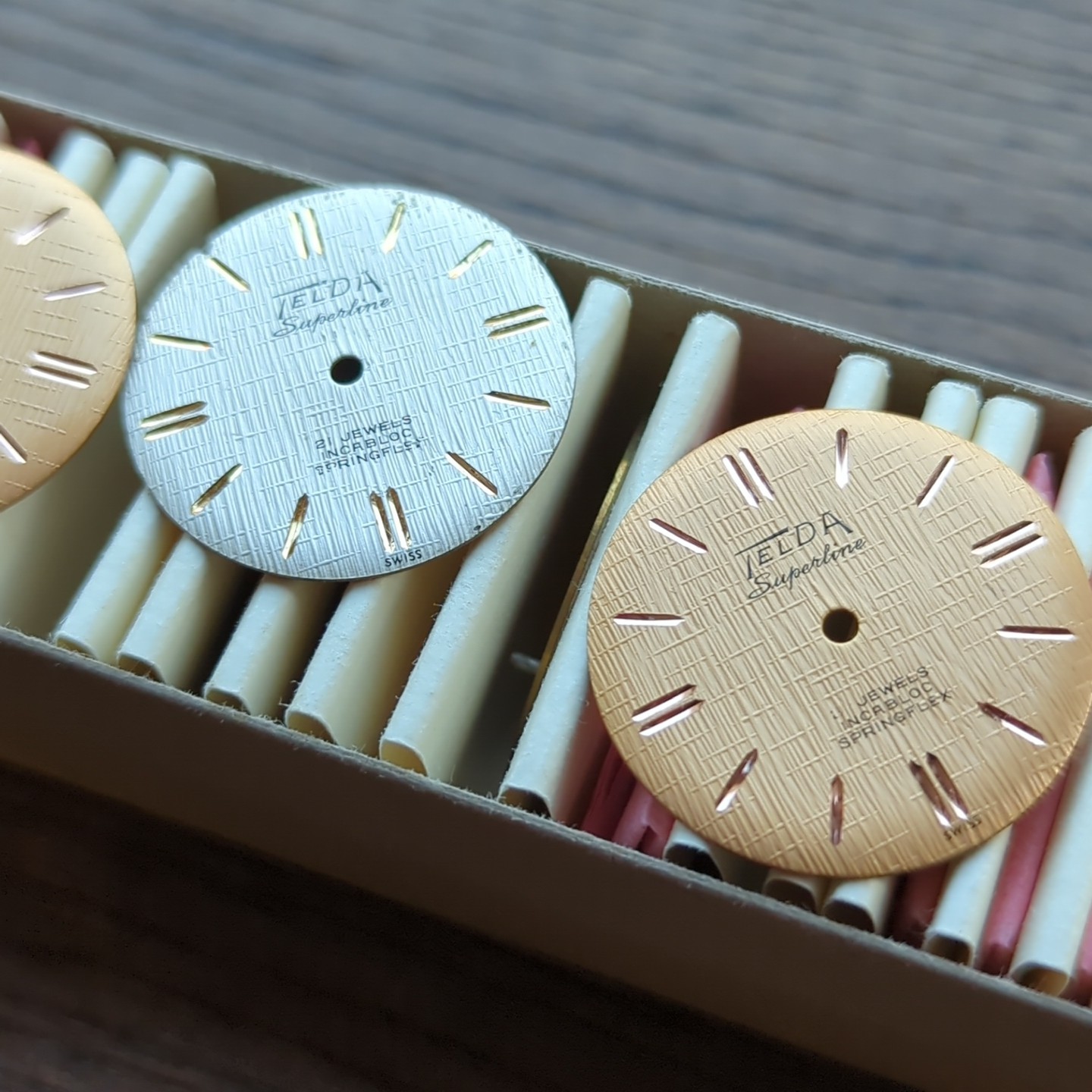 Telda FHF 72 Lot of 18 NOS Watch Dials, Unreleased Superline Range 1960s (CR9)